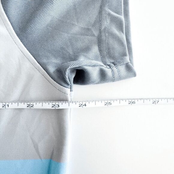 Izod Gray and Blue Men's Polo Shirt - Picture 5 of 6